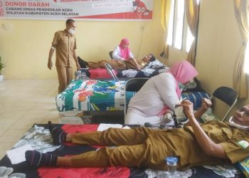GTK Antusias Donorkan Darah di Cabdindik Aceh Selatan