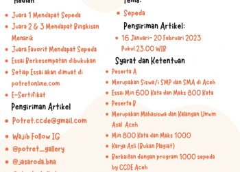 Majalah POTRET Gelar Lomba Menulis Essai Se-Aceh