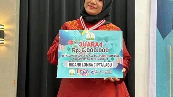 Alissia, Anak Yatim dari Simeulue Sabet Medali Emas di FLS2N Wakili Aceh ke Nasional - 19ac90fa cb08 483e 9ffd 5a6c9cb9e508 | Aceh | Potret Online