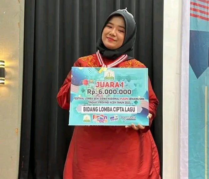 Alissia, Anak Yatim dari Simeulue Sabet Medali Emas di FLS2N Wakili Aceh ke Nasional