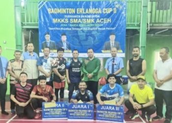 MKKS SMA dan SMK Aceh Zona 1 Gelar Turnamen Badminton Erlangga Cup II