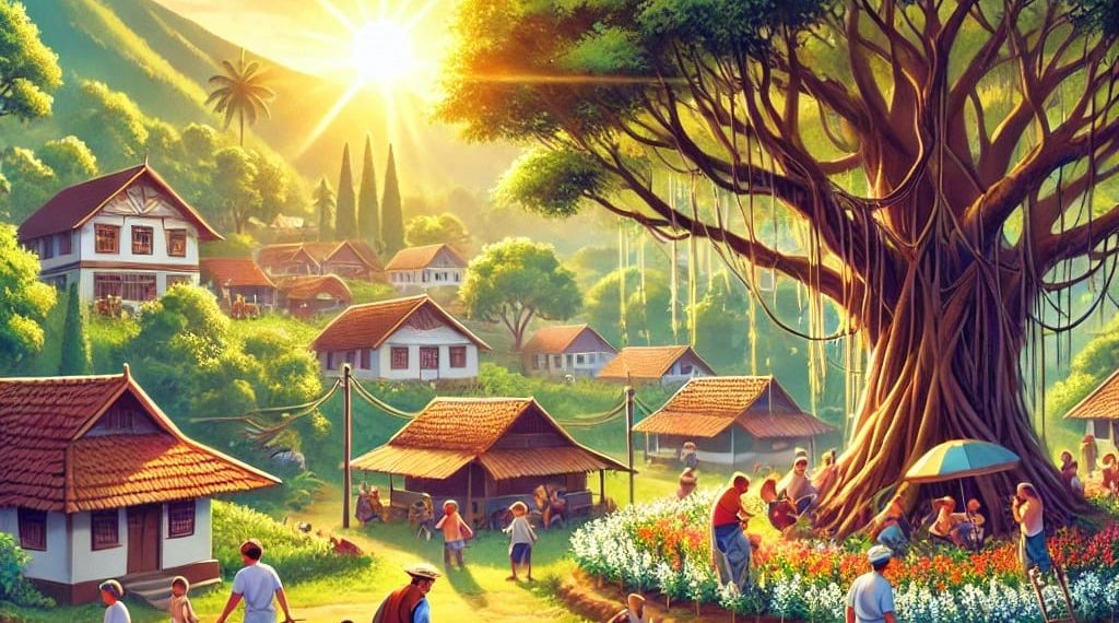 Pagi yang Cerah di Desa Harmonis