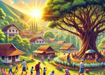 Pagi yang Cerah di Desa Harmonis