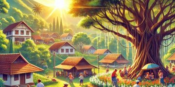 Pagi yang Cerah di Desa Harmonis