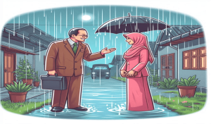 Gerimis - ilustrasi pria dan wanita bertemu di Aceh saat sedang gerimis | Cerpen | Potret Online