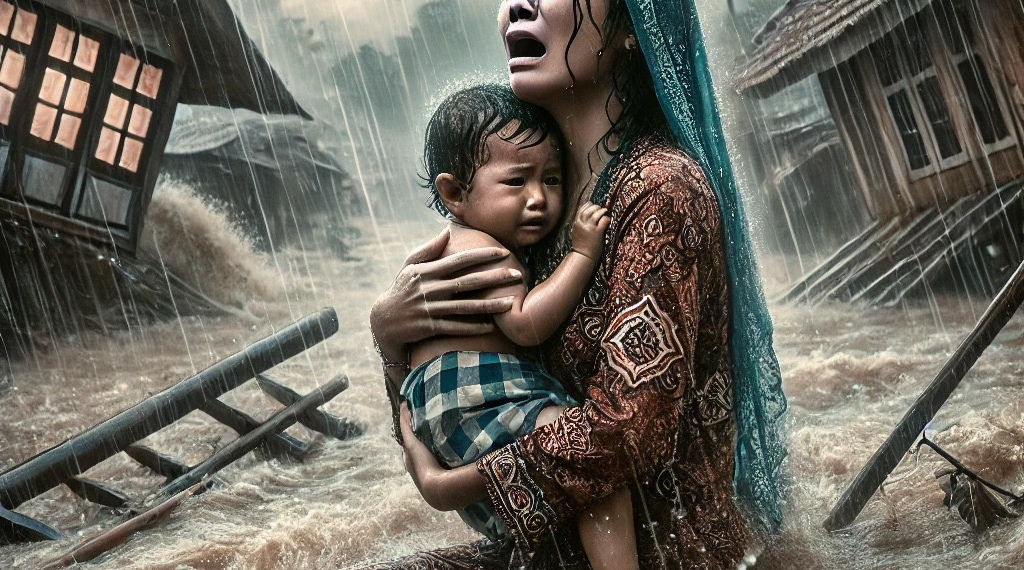 Pelukan Terakhir Ibu dan Anak Sebelum Keduanya Meninggal