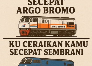 Kunikahi Kamu Secepat Argo Bromo, Kuceraikan Kamu Secepat Sembrani