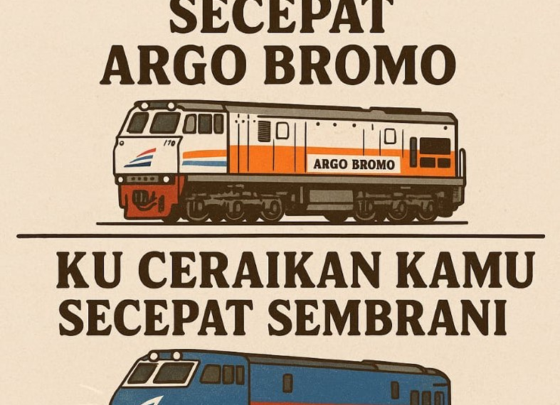 Kunikahi Kamu Secepat Argo Bromo, Kuceraikan Kamu Secepat Sembrani