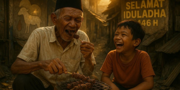 Makan Daging Qurban Bakar di Senja Usia