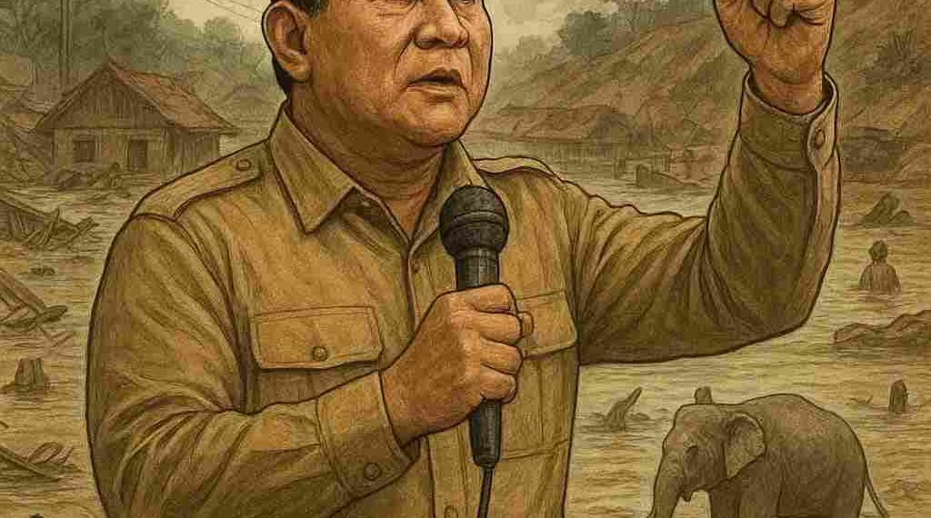 Prabowo Tetap Bersikukuh Tak Mau Status Bencana Nasional