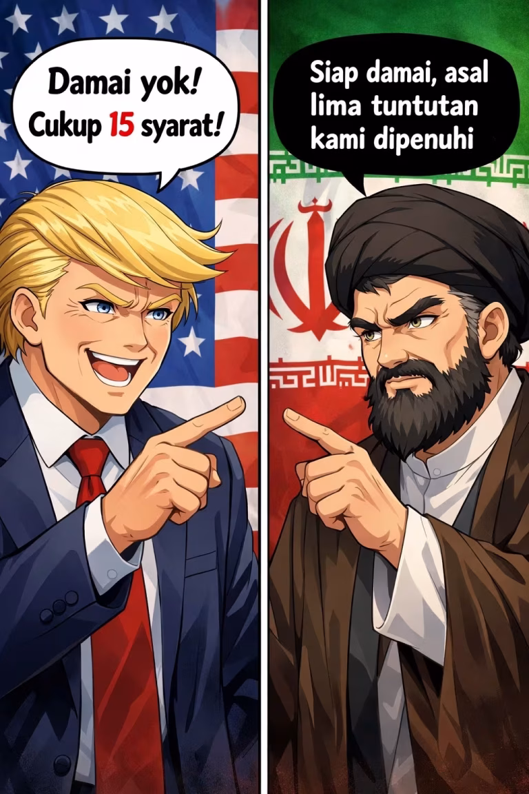 Untuk Akhiri Perang, Amerika Ngajukan 15 Syarat, Iran Cuma Lima Tuntutan