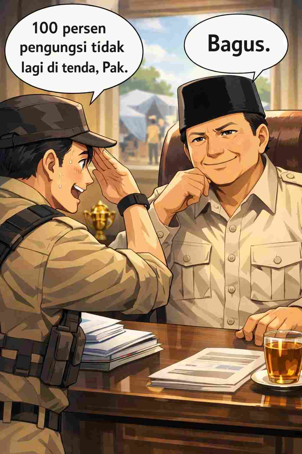 Siapa Buat Laporan ke Prabowo, Pengungsi Tak Ada Lagi di Tenda?