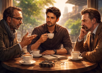 Ilustrasi Ngopi Bersama Ali Shariati dan Nietsche