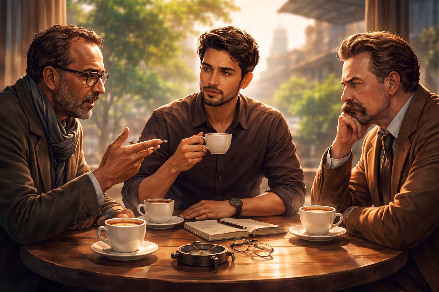 Ilustrasi Ngopi Bersama Ali Shariati dan Nietsche