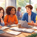 Collaborative study session in bright space