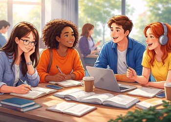 Collaborative study session in bright space