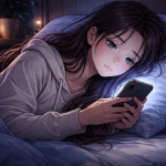 Ilustrasi suasana malam dengan hujan dan lampu kota redup yang menggambarkan kesedihan aesthetic pada Gen Z