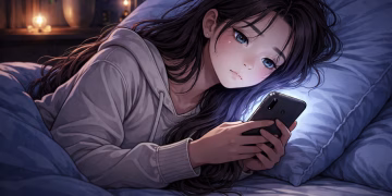 Ilustrasi suasana malam dengan hujan dan lampu kota redup yang menggambarkan kesedihan aesthetic pada Gen Z