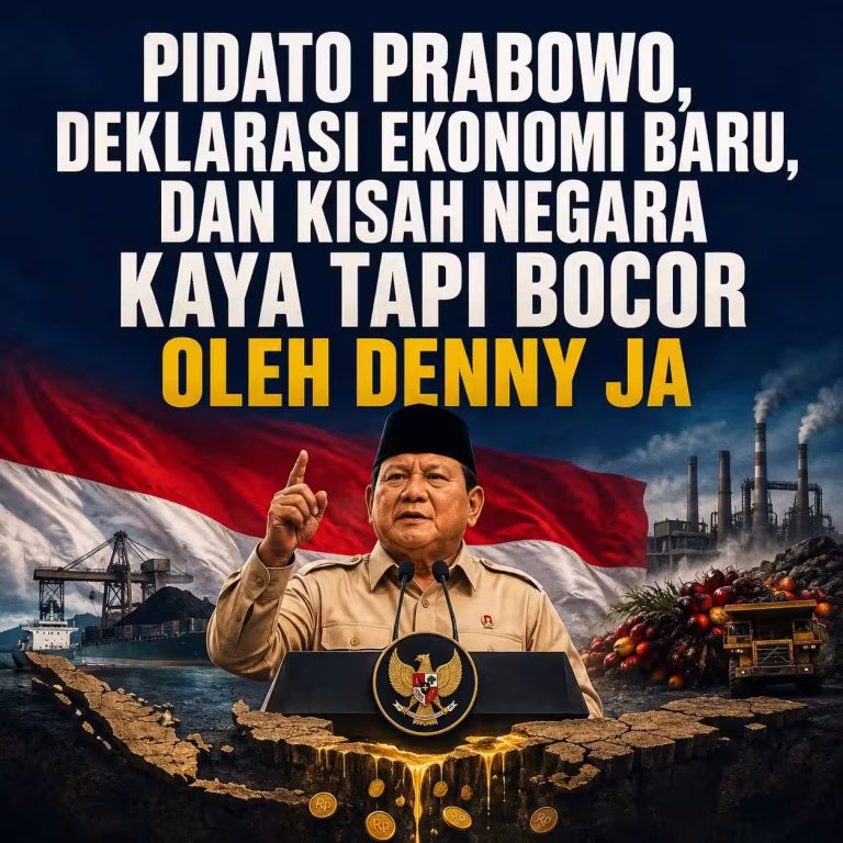 Pidato Prabowo, Deklarasi Ekonomi Baru dan Kisah Negara Kaya, Tapi Bocor