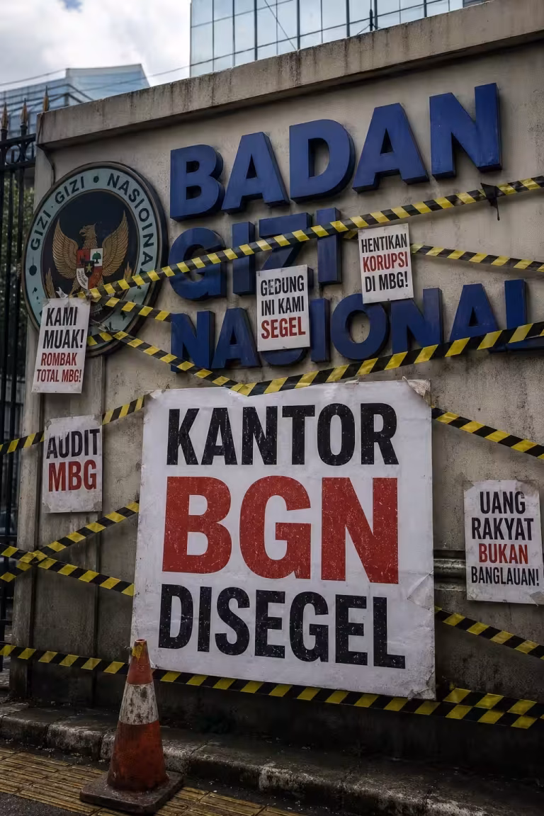 Gedung Disegel, Dapur Mati, Demonstran Bawa Panci