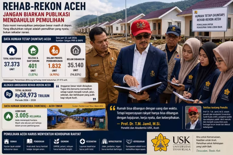 Rehab-Rekon Aceh: Ketika Publikasi Berlari, Rakyat Masih Menunggu Pulang